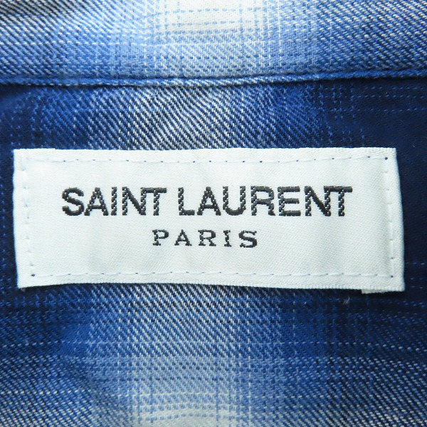実際に弊社で買取させて頂いた【JPタグ】SAINT LAURENT PARIS/サンローラン・パリ 16SSオンブレチェックウエスタン長袖シャツ 455433 Y019P/Mの画像 2枚目