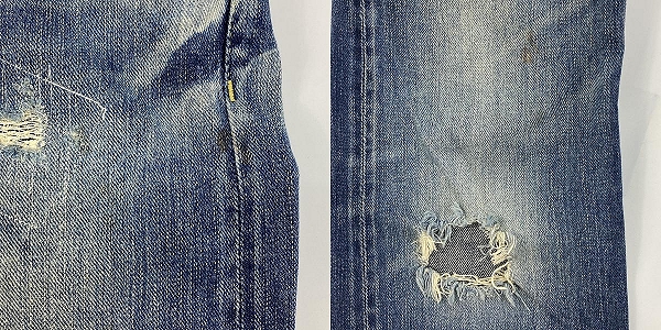 実際に弊社で買取させて頂いたHYSTERIC GLAMOUR/ヒステリックグラマー デニムパンツ スタッズ/ダメージ加工/VCR加工 0224AP08/28の画像 8枚目