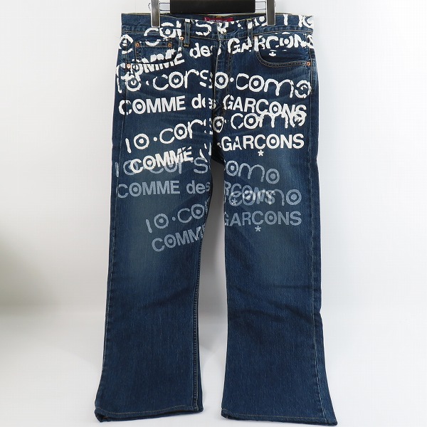 実際に弊社で買取させて頂いたJUNYA WATANABE MAN COMME des GARCON×10・corso・como×LEVI'S ペイント加工 デニム パンツ SS-P201/AD2007/33