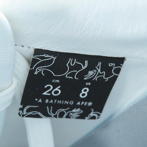 実際に弊社で買取させて頂いたA BATHING APE/アベイシングエイプ スニーカー 1J80191054/26の画像 5枚目