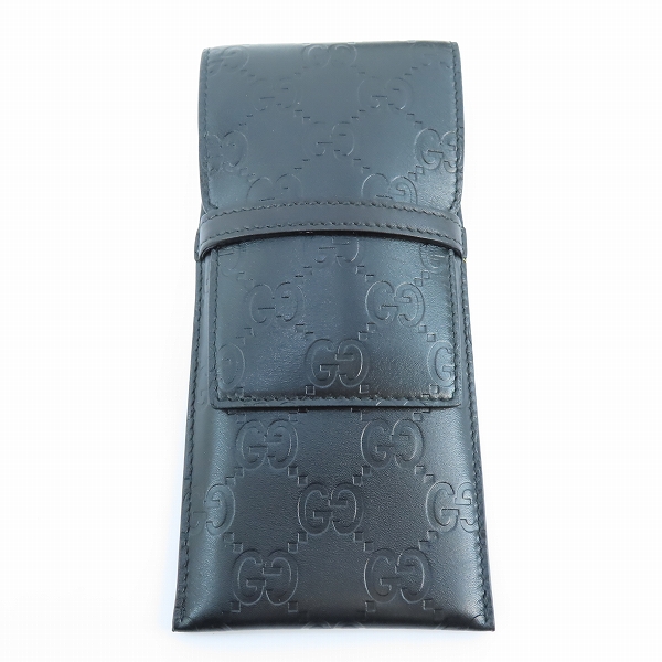 実際に弊社で買取させて頂いたGUCCI/グッチ シマブラックレザー GG柄 ポーチ/ペンケース