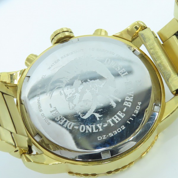 実際に弊社で買取させて頂いたDIESEL/ディーゼル クォーツ 腕時計クロノグラフ DZ-5302 【動作未確認】 の画像 4枚目