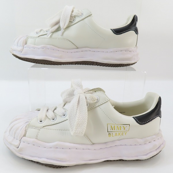 実際に弊社で買取させて頂いたMaison MIHARA YASUHIRO/メゾンミハラヤスヒロ Sole Shellcap Leather レザースニーカー ホワイト A06FW702/43 の画像 3枚目