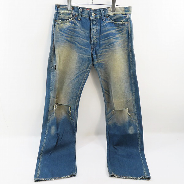実際に弊社で買取させて頂いたLEVI'S/リーバイス 501XX 日本製 ダメージ加工 ボタンフライ デニムパンツ 55501 0206 /W34