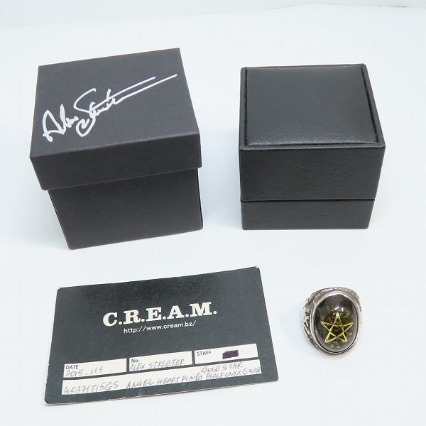 実際に弊社で買取させて頂いた【ギャラ付き】ALEX STREETER/アレックスストリーター エンジェルハートリング 15年限定 GOLD STAR BLACK ONYX GALAXY 16号の画像 8枚目