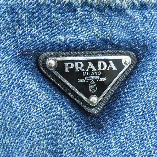 実際に弊社で買取させて頂いた【JPタグ】PRADA/プラダ CLASSIC FIT 三角ロゴプレート ダメージ ベルト デニムパンツ/ジーンズ GEP293/31の画像 7枚目