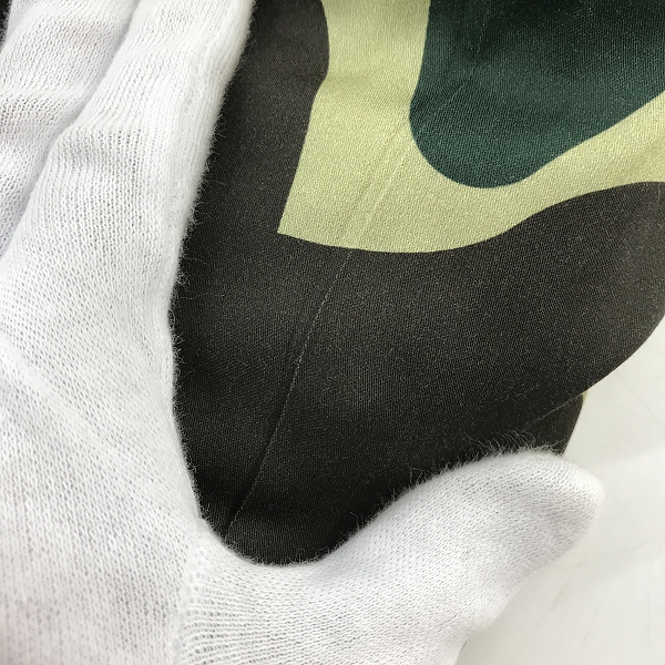 実際に弊社で買取させて頂いたA BATHING APE/アベイジングエイプ ABC Camo Open Collar Shirt/カモフラオープンカラーシャツ 001SRJ201002I/Sの画像 7枚目