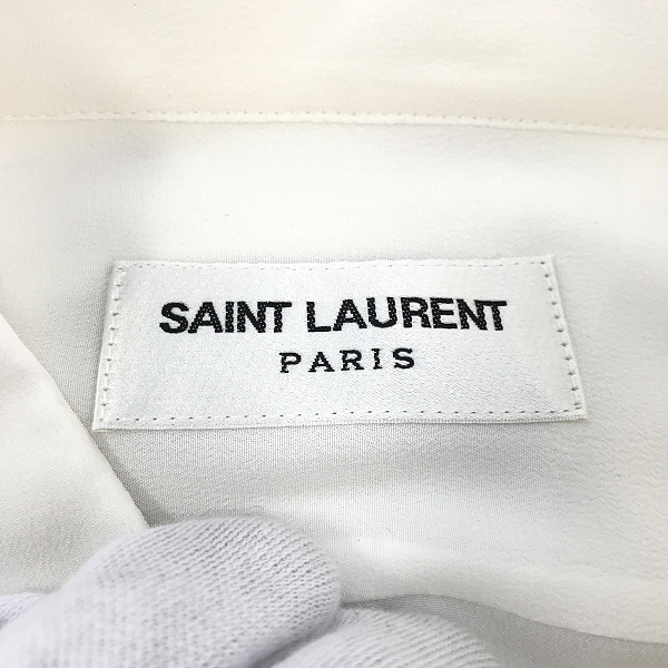 実際に弊社で買取させて頂いた(1)【未使用】SAINT LAURENT/サンローラン シルク100％ 長袖シャツ 510433 Y100W/F38の画像 2枚目