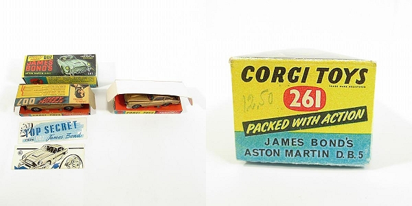 実際に弊社で買取させて頂いたCORGI TOYS/コーギートイズ  007 JAMES BOND'S ASTON MARTIN DB5/アストンマーティン ゴールド ミニカー 2点セットの画像 9枚目