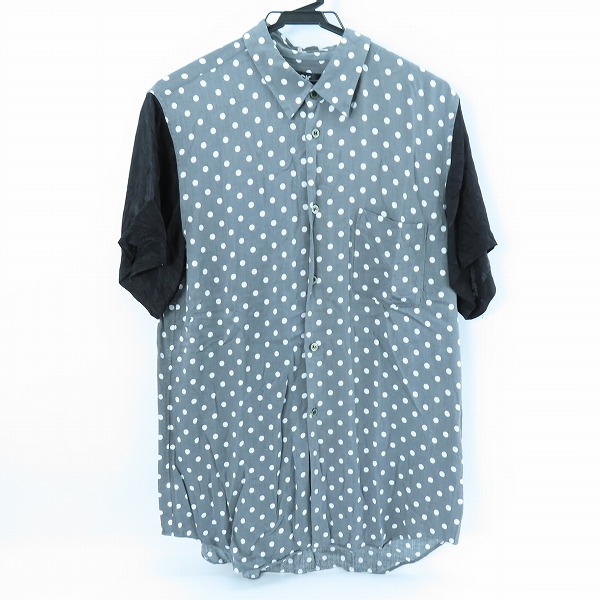 実際に弊社で買取させて頂いたBLACK COMME des GARCONS/ブラックコムデギャルソン ドット切替 ショートスリーブシャツ 1E-B013/AD2019 XL