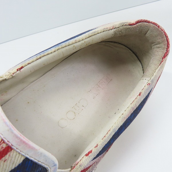 実際に弊社で買取させて頂いたJIMMY CHOO/ジミーチュウ ユニオンジャック柄 スリッポン/41の画像 4枚目