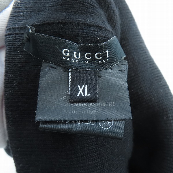 実際に弊社で買取させて頂いたGUCCI/グッチ カシミヤ混 ニットキャップ ビーニー XLの画像 3枚目