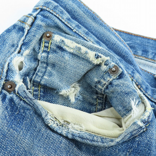 実際に弊社で買取させて頂いたLEVI'S/リーバイス 501 66前期 ボタン裏刻印6 足長R ビッグE ヴィンテージ/ビンテージ デニムパンツの画像 7枚目