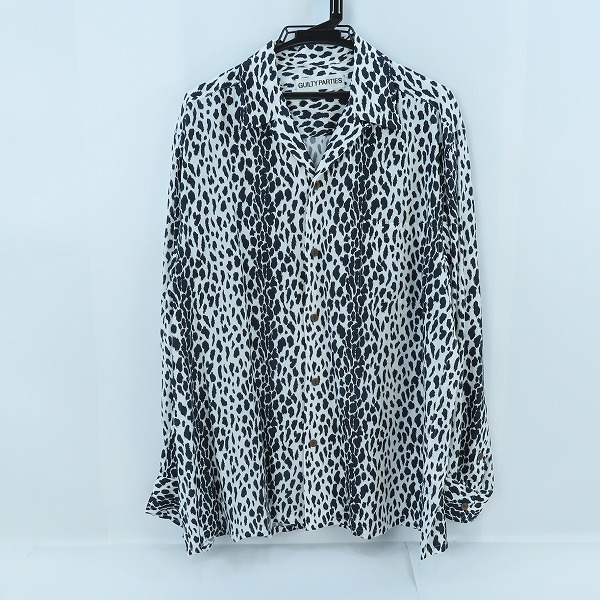 実際に弊社で買取させて頂いたWACKO MARIA/ワコマリア LEOPARD HAWAIIAN SHIRT L/S レオパード ハワイアンシャツ/アロハシャツ ホワイト/ブラック XL