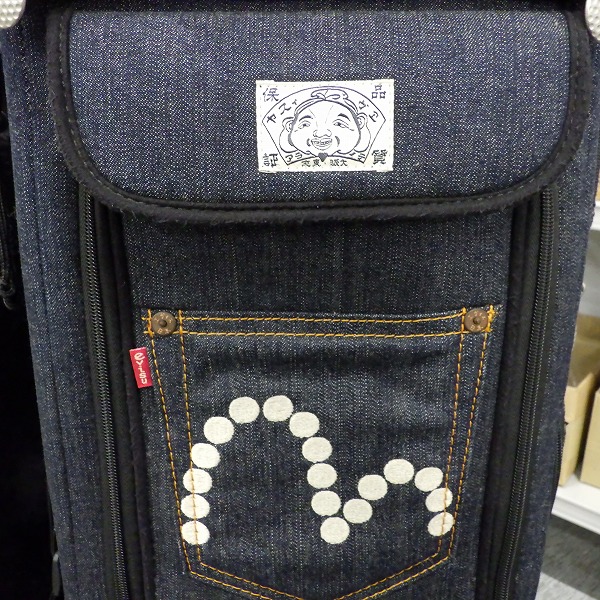 実際に弊社で買取させて頂いたEVISU GOLF/エヴィスゴルフ/エビス 3分割キャディバッグ 収納ボックス・キャスター付き デニム/ジーンズ の画像 6枚目