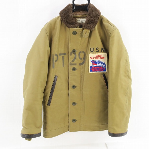 実際に弊社で買取させて頂いたTHE REAL McCOY'S/リアルマッコイズ N-1 デッキジャケット PT29/ワッペン NAVY DEPARTMENT NXsx88197/38