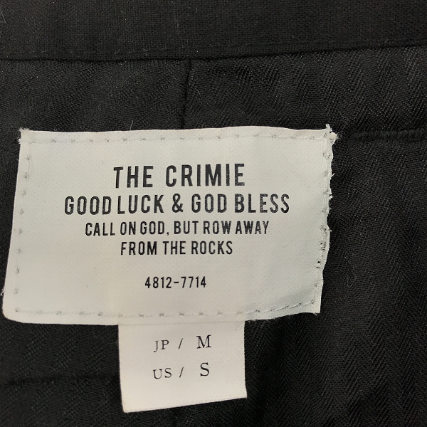 実際に弊社で買取させて頂いたTHE CRIMIE/クライミー スラックスパンツ ブラック/Mの画像 2枚目