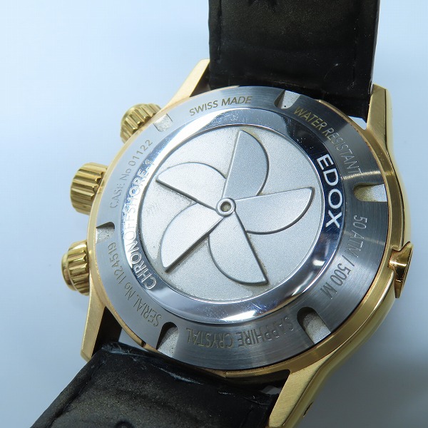 実際に弊社で買取させて頂いた【難有り】EDOX/エドックス クロノオフショア1 クロノグラフオートマチック 腕時計 01122-37RBU3-BUIR3-Lの画像 4枚目