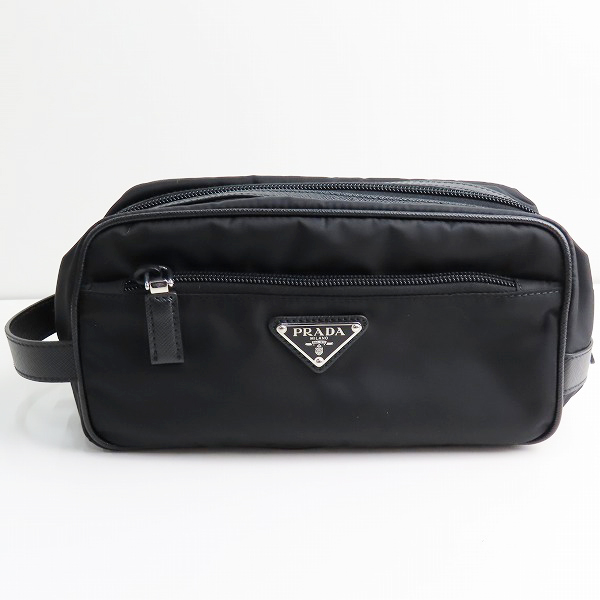 実際に弊社で買取させて頂いたPRADA/プラダ Re-Nylon xサフィアーノレザー トラベルポーチ