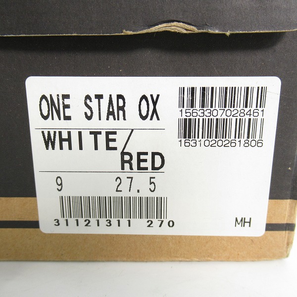 実際に弊社で買取させて頂いたCONVERSE/コンバース ONE STAR OX ローカットスニーカー ホワイト×レッド/9の画像 8枚目
