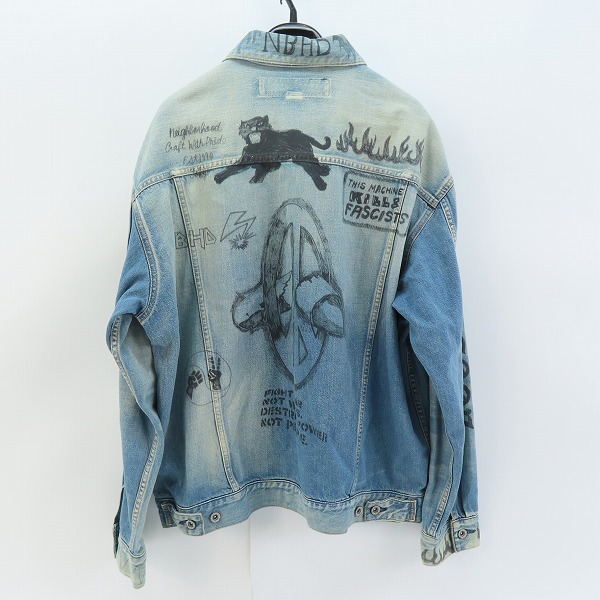 実際に弊社で買取させて頂いたNEIGHBORHOOD/ネイバーフッド 23AW FADE DENIM TYPE-3 JACKET グラフィック デニムジャケット 232YTNH-JKM05/Lの画像 1枚目