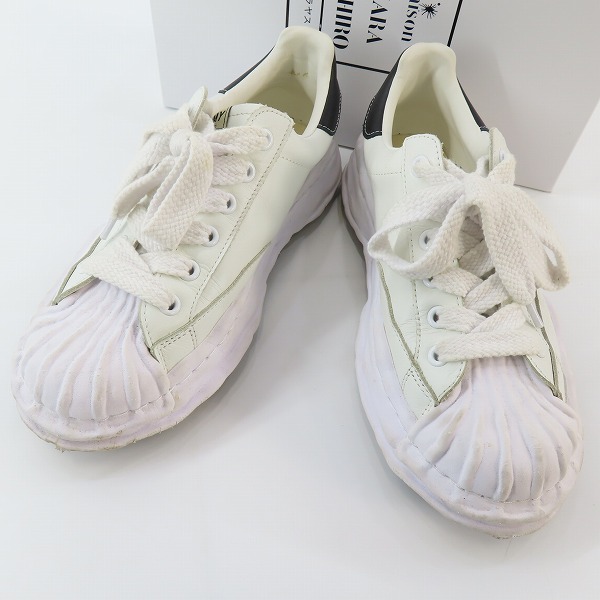 実際に弊社で買取させて頂いたMaison MIHARA YASUHIRO/メゾンミハラヤスヒロ Sole Shellcap Leather レザースニーカー ホワイト A06FW702/43 