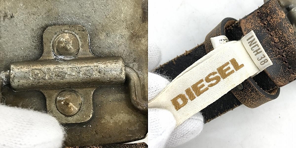 実際に弊社で買取させて頂いた【JPタグ】DIESEL/ディーゼル エンジェルバックル レザーベルト 38の画像 3枚目