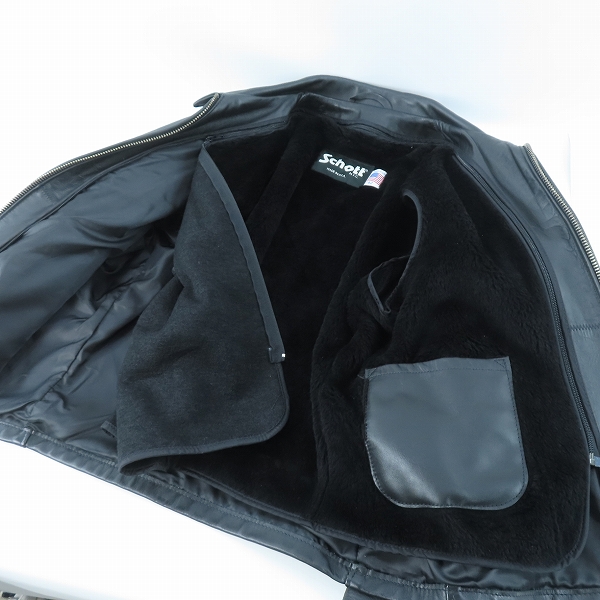 実際に弊社で買取させて頂いたSCHOTT/ショット ファーライナー付き ライダースジャケット 643 42の画像 8枚目