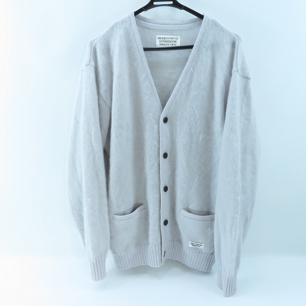 実際に弊社で買取させて頂いたWACKO MARIA/ワコマリア GUILTY PARTIES モヘア ウール カーディガン ライトグレー系/XL