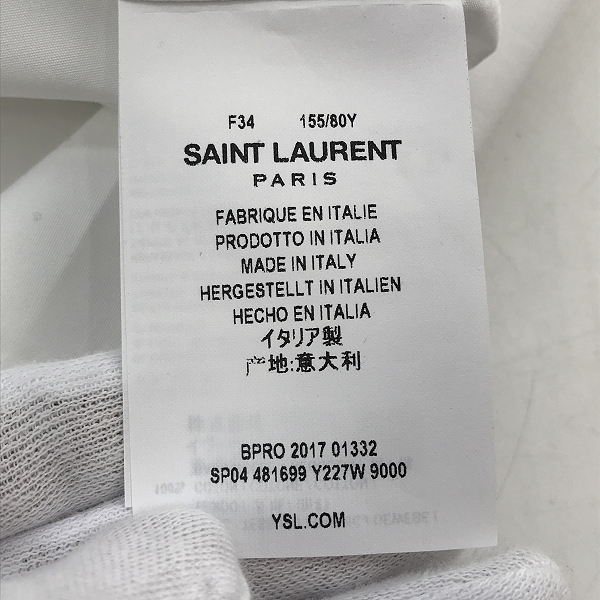 実際に弊社で買取させて頂いたSAINT LAURENT/サンローラン コットン 長袖シャツ 481699 Y227W/F34の画像 3枚目