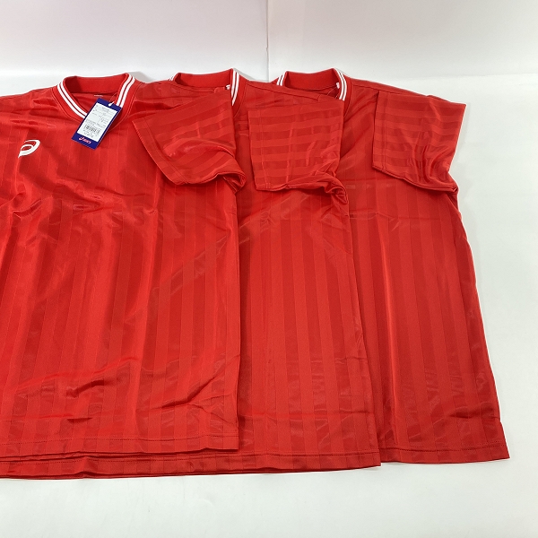 実際に弊社で買取させて頂いた【おまとめ/未使用】ASICS/アシックス ゲームシャツHS レッドの画像 1枚目