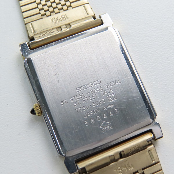 実際に弊社で買取させて頂いたSEIKO/セイコー Dolce/ドルチェ スクエア クォーツ/ウォッチ/腕時計 7730-5020【動作未確認】の画像 4枚目