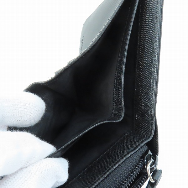 実際に弊社で買取させて頂いたPRADA/プラダ サフィアーノ ラウンドファスナー 二つ折り財布  M605Aの画像 7枚目