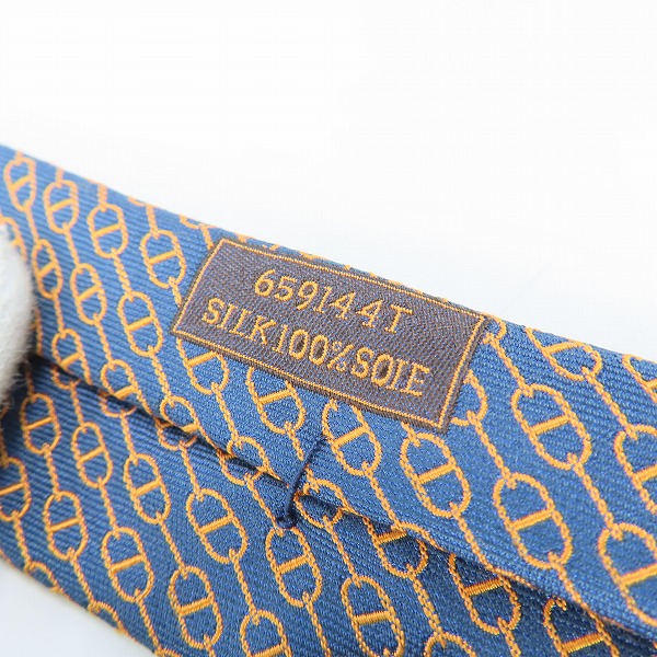 実際に弊社で買取させて頂いたHERMES/エルメス 総柄 シルク ネクタイの画像 4枚目