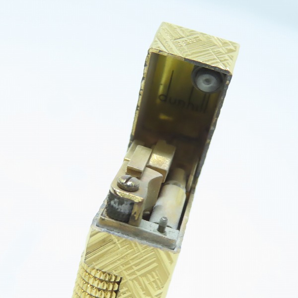 実際に弊社で買取させて頂いたdunhill/ダンヒル ガスライター サイドローラー クロスライン ゴールドの画像 4枚目