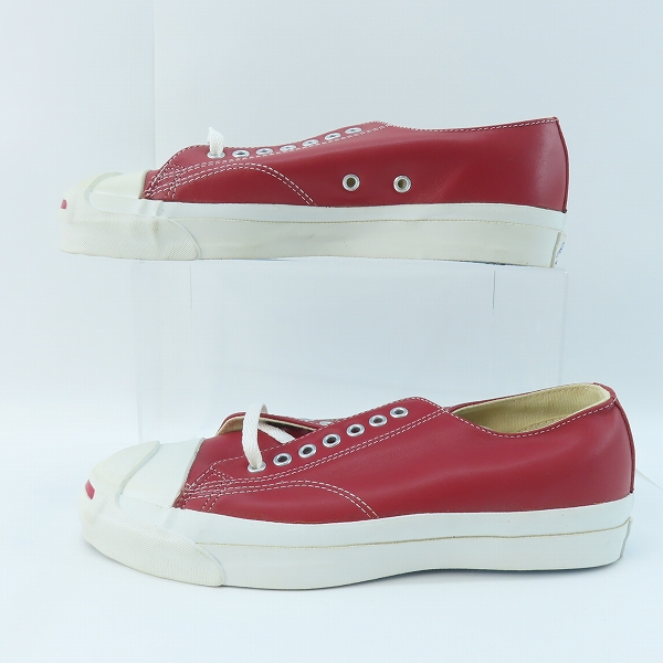 実際に弊社で買取させて頂いたCONVERSE/コンバース USA製 JACK PURCELL LOW RED LEATHER スニーカー 19653/9の画像 3枚目