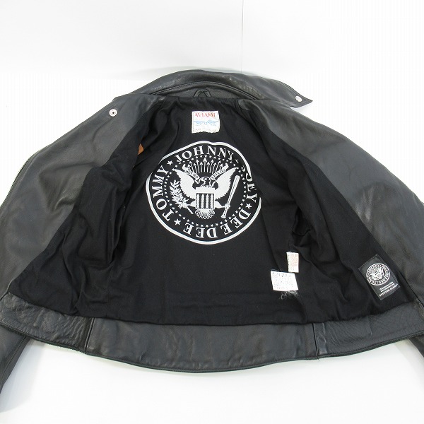 実際に弊社で買取させて頂いたLewis Leathers×HYSTERIC GLAMOUR/ルイスレザー×ヒステリックグラマー ダブルライダースジャケット 0153LB04/Fの画像 7枚目