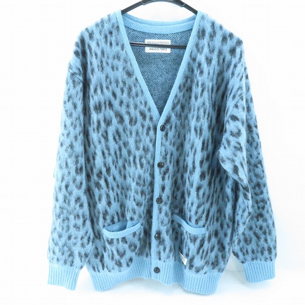 実際に弊社で買取させて頂いたWACKO MARIA/ワコマリア GUILTY PARTIES レオパード/ヒョウ柄 モヘア/ナイロン/ウール カーディガン ブルー系/XL