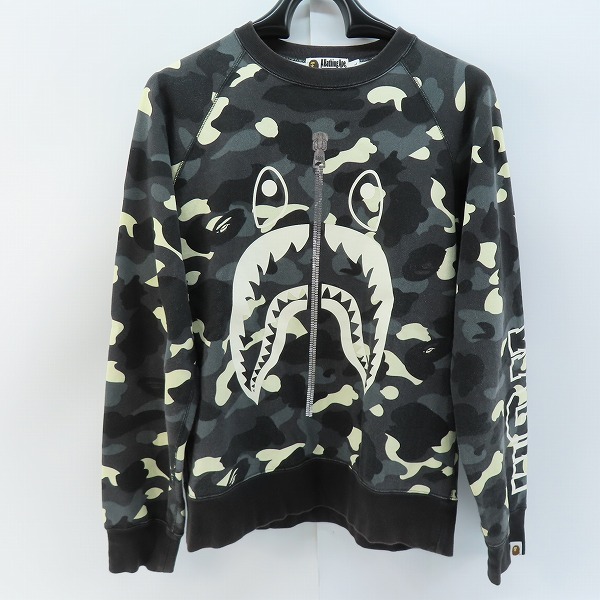 実際に弊社で買取させて頂いたA BATHING APE/アベイシングエイプ WGM カモフラ シャークスウェット トレーナー 001SWD301008X/L