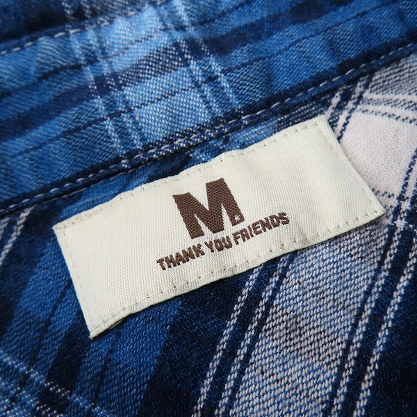 実際に弊社で買取させて頂いたM/エム 袖スター 長袖チェックシャツ Mの画像 2枚目