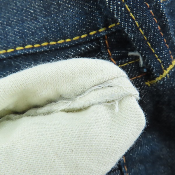 実際に弊社で買取させて頂いたEVISU/エヴィス TIGER PRESHRUNK 大カモメ セルビッチ 虎耳 デニムパンツ LOT 2000T/36×32の画像 8枚目
