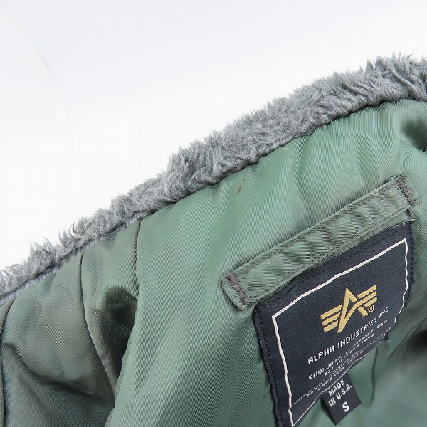 実際に弊社で買取させて頂いたALPHA INDUSTRIES/アルファインダストリーズ USA製 N-3B フライトジャケット/Sの画像 5枚目