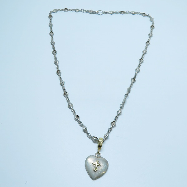 実際に弊社で買取させて頂いたLOREE RODKIN/ローリーロドキン ゴールド ×シルバー925 ハート/クロスペンダントトップ/チェーン付きの画像 3枚目