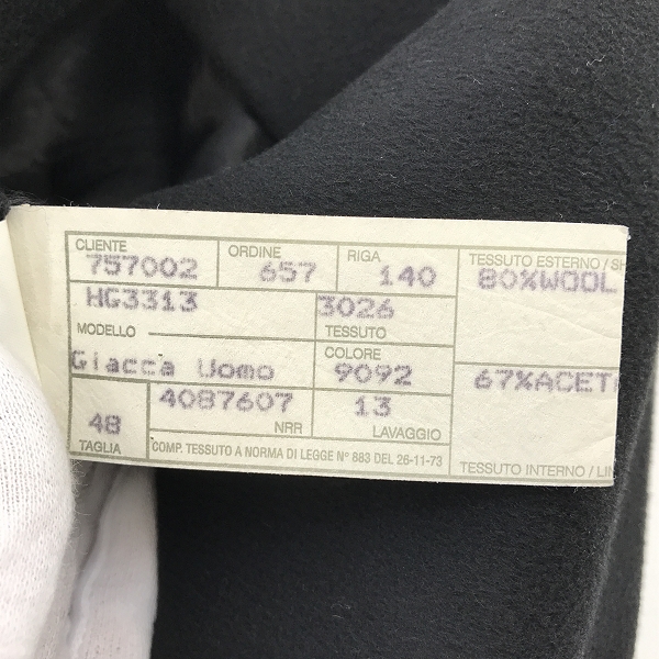 実際に弊社で買取させて頂いたARMANI COLLEZIONI/アルマーニ コレッツィオーニ ウール/レーヨン/カシミヤ混 コート /48の画像 4枚目