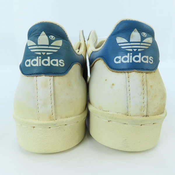 実際に弊社で買取させて頂いた【観賞用】adidas/アディダス 金ベロ/フランス製/ヴィンテージ SUPERSTAR/スーパースター スニーカー  白×青 9.5の画像 1枚目