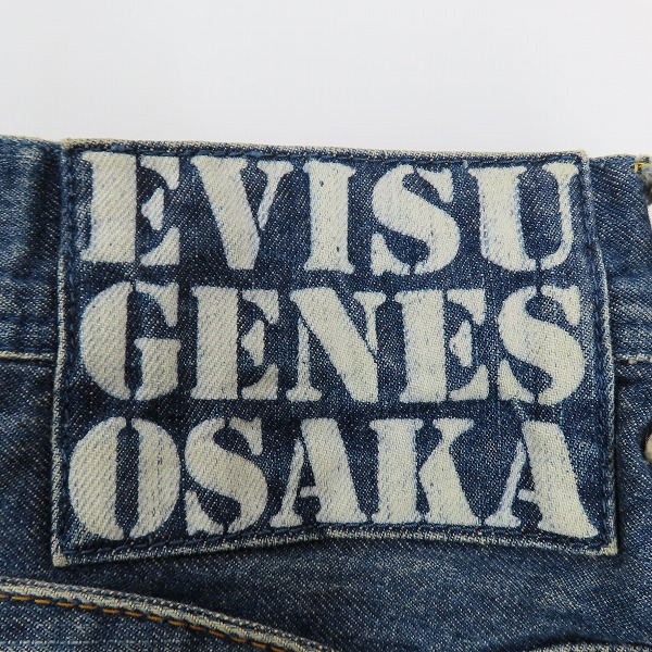 実際に弊社で買取させて頂いた【難有り】EVISU/エヴィス ジップポケット/カモメプリント デニムパンツ/34の画像 3枚目