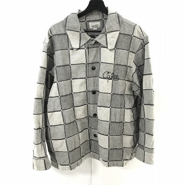 実際に弊社で買取させて頂いたCALEE/キャリー BLOCK CHECK OVER SIZE SHIRT JACKET/ブロックチェック オーバーサイズ シャツジャケット/XL
