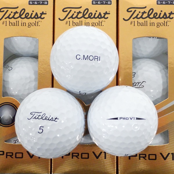 実際に弊社で買取させて頂いた【未使用/オウンネーム】Titleist/タイトリスト PRO V1 ゴルフボール ホワイト 1ダースの画像 1枚目