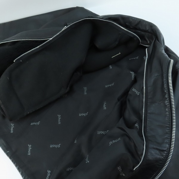 実際に弊社で買取させて頂いたSCHOTT/ショット ライナー付き レザー シングルライダースジャケット/38の画像 5枚目