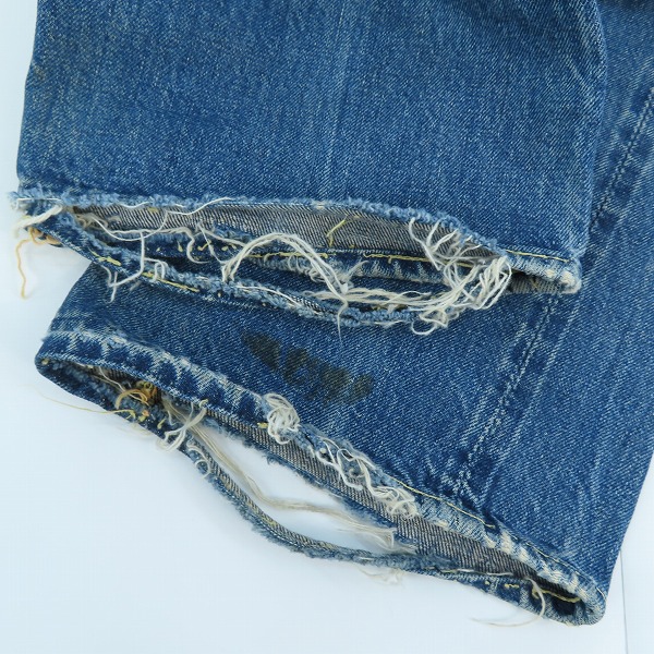 実際に弊社で買取させて頂いたLEVI'S/リーバイス ヴィンテージ 501 刻印E/点々 ビッグE 均等V/足長R ボタンフライ デニムパンツの画像 7枚目